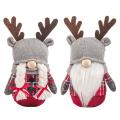2 Pcs Antlers Elk Dwarf Gnome Doll Plush Toys for Home Table Gifts