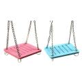 Hamster Toys Swing Hanging Gadget Wooden Cage Amuse Mouse Blue