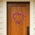 Artificial Red Heart Wreath with Led Lights for Wedding Front Door