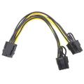 8pcs Pcie 6pin to Dual Pcie 6+2 Pin Power Cable Pci Express