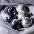 8cm Snowflake Christmas Ball Black Gray Christmas Ball Decoration