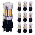 10pcs Led Bulb Dual Color Light T25 3157 P27/7w Turn Signal Lamp