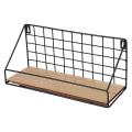 Wrought Iron Floating Shelves Wall Mounted Storage Punch-free Rack