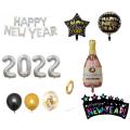 Happy New Years Balloons Set for New Years Decorations-silver