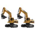 2x 5ch Remote Control Excavator Truck Toys with Lights & Sound