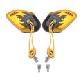 2pcs Motorcycle Rearview Mirrors Rotation 8 / 10mm Black+gold
