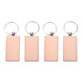 60pcs Blank Rectangle Wooden Key Chain Can Engrave Diy Gifts