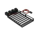 Metal Roof Rack Luggage Carrier Tray with Led Light Spotlight,1