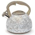 Whistling Stainless Steel Tea Kettle with Handle, 2.8l, White