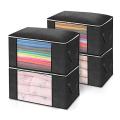 4pcs/set Clothes Quilt Storage Bag Blanket Closet Sweater-black