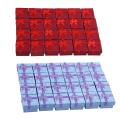 24 Pcs Ring Earring Jewelry Display Gift Box Bowknot Square Red