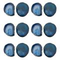 2pcs Agate Slice Blue Coaster Tray Decorative Design Gold Edges