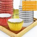 600 Pcs Foil Cupcake Liners Greaseproof Metallic Cupcake Muffin Cases