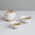1 Teapot 2 Cups for Female Ceramic Kung Fu Blossom Home Teaware A