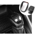 2 Pcs Carbon Fiber Gear Shift Knob Sticker for Toyota Rav4 2019-2021