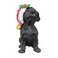 Resin Crafts with Christmas Ball Hat Dog Ornaments B