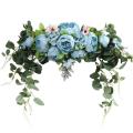 Peony Artificial Wedding Flowers Garland Arch Arrange Door (blue)
