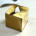 1pc Metal Tissue Box Square Golden Rectangle Storage Home Decor A
