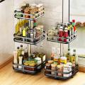 Rotatable Kitchen Spice Container Rack Countertop Corner Spice Rack M