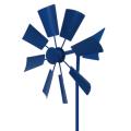 1pc Windmill Decorative Iron Windmill Yard Garden Ornament-blue