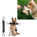 Dog Training Bite Tug Toy with 3 Handles Jute Linen Bite Pillow