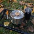 Pot Frying Pan Cookware Set with Folding Handle Camping Tableware