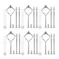 6 Set Tray Hardware for Cake Stand 3 Tier Cake Stand Fitting(silver)