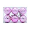 6pcs 6cm Christmas Balls Christmas Tree Decorations Gift -pink