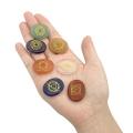 7pcs Chakra Stones Reiki Healing Quartz Engraved Chakra Symbols