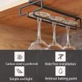 Set Of 2 Wine Glass Holder Under Cabinet Hanging Glass Rack, Brown