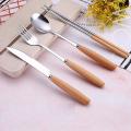Utensils Set with Case-4 Pieces Wood Handle Set Stainless Steel