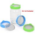 4 Pack Plastic Sprout Lids with Stainless Steel Screen for Mason Jars