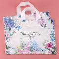 50pcs Flower Gift Bags Plastic Shopping Bags Clothing Package Bags