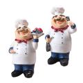 Retro Chef Model Ornaments Resin Crafts Mini Chef Figurines -d
