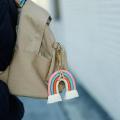 Macrame Rainbow Keyring, Bohemian Keychain, for Car Handbag Purse, B
