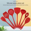7pcs Baking Tool Set Silicone High Temperature Cookware Set -red