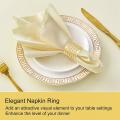 Napkin Rings Set Of 6, Hollow Napkin Ring Holder for Table Decoration