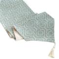 Turquoise Table Runner 48 Inches with Tassels for Home, Party Decor