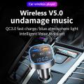 Bc57 Car Bluetooth 5.0 Fm Transmitter Qc3.0 Dual Usb Charger Car Kit