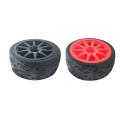 4pcs 12mm Hex 66mm Rc Car Rubber Tires Wheel Rim for 1/10 Model,black