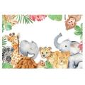 Wild Backdrop Jungle Safari Animal Happy Birthday Party Photo -a