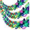6 Pcs Paper Flower Garlands for Hawaiian Luau Party Decorations 9.9ft