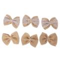 24pcs Burlap Flowers,8 Styles Handmade Rustic Rose Flower Bowknot