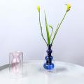 Glass Vase Personality Light Luxury Fresh (blue Small)