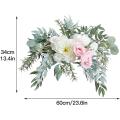 Artificial Peony Swag with Eucalyptus Leaves, Floral Swag
