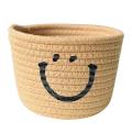 Smile Small Woven Cotton Rope Storage Baskets, Dark Khaki