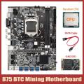 B75 Eth Mining Motherboard+cpu+128g Msata Ssd+sata Cable