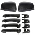 Side Rear View Mirror Trim + Door Handle Cover Trim for Jeep Dodge