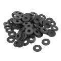 M4 X 10mm X 1mm Black Nylon Plated Washers Spacers Fastener 100pcs