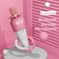 Bluetooth Condenser Mic Speaker with Led Lights for Kids Pink